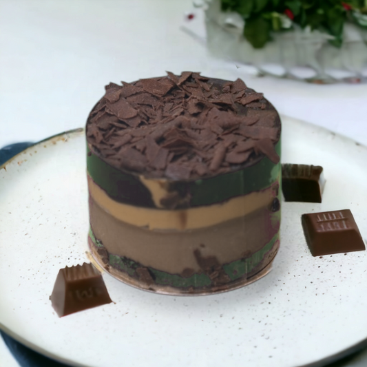 Individual Chocolate Caramel Hazelnut Mousse Cake